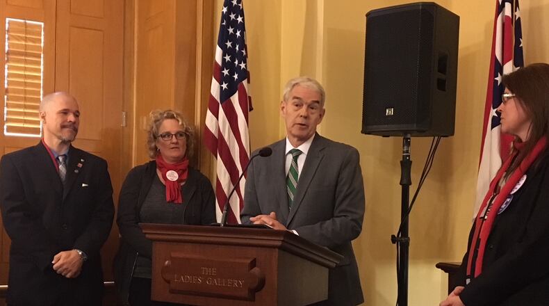 FILE: Ohio Higher Education Chancellor Randy Gardner speaks to members of the AAUP-WSU at a meeting at the Ohio House in Columbus on Friday.