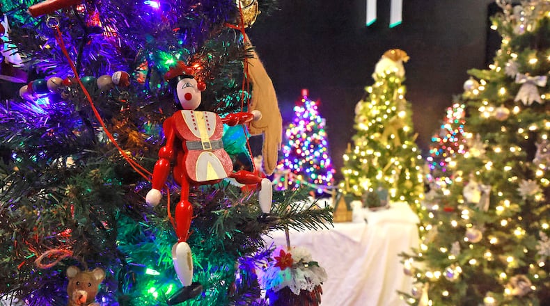 The Enchanted Forest display on the second floor of the Clark County Heritage Center Tuesday, Dec. 3, 2024. The display features more than a dozen holiday trees, each uniquely decorated to capture a theme. The display is open to public during museum hours throughout the month of December plus on Dec. 12 & 19 Santa will be visiting the Enchanted Forest from 5-8pm. BILL LACKEY/STAFF
