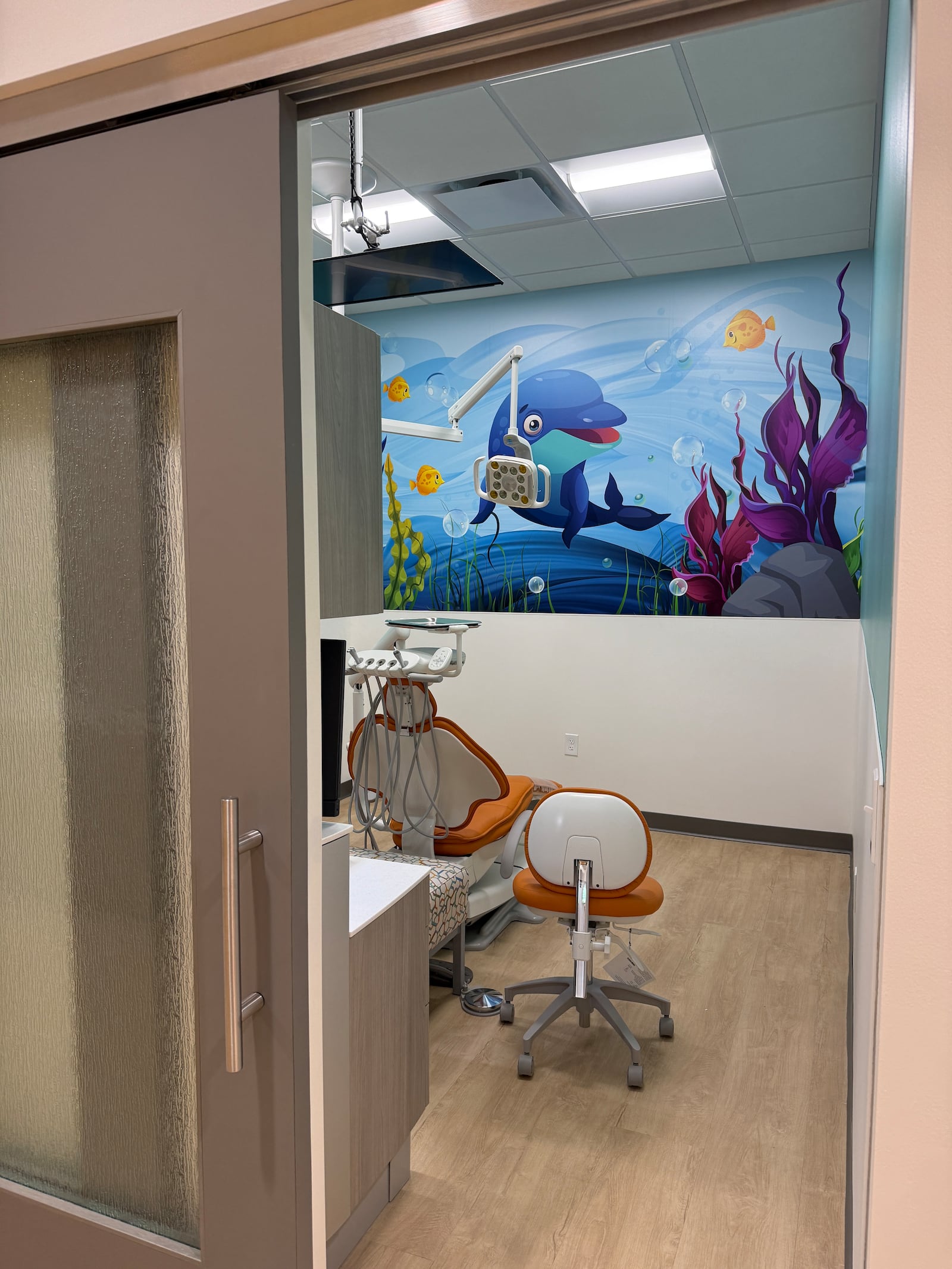 A treatment room at Ohio Kids Dental that will open in March at 1416 W. First St. to serve children up to age 17. Contributed