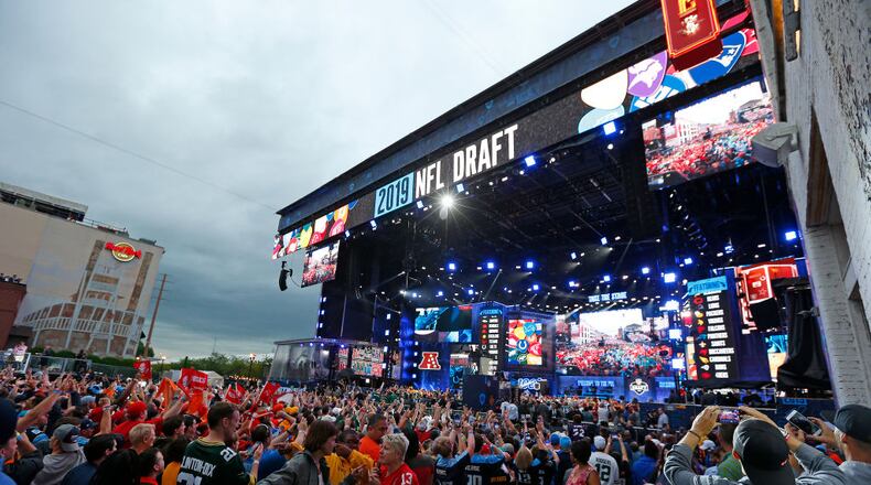 NASHVILLE, TENNESSEE - APRIL 25: Fans attend Day 1 of the 2019 NFL Draft on April 25, 2019 in Nashville, Tennessee. (Photo by Frederick Breedon/Getty Images)