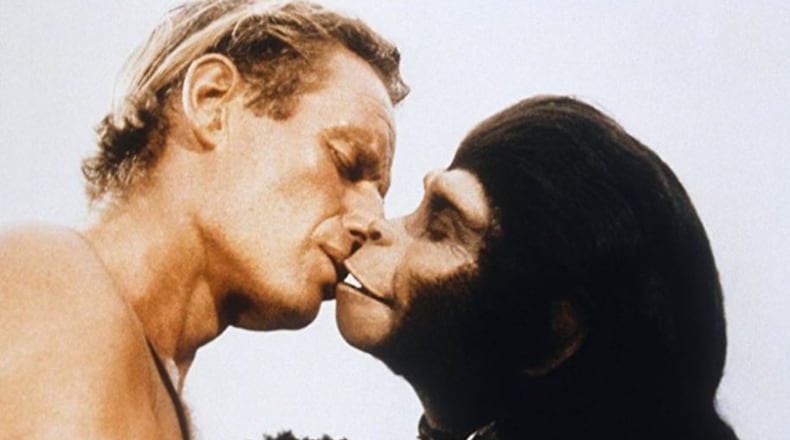 Charlton Heston and Kim Hunter in “Planet of the Apes,” from 1968. CONTRIBUTED