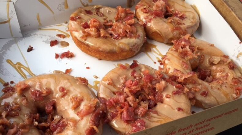 Duck donuts maple glazed bacon donut won best dessert at BaconFest. ALEXIS LARSEN / CONTRIBUTED