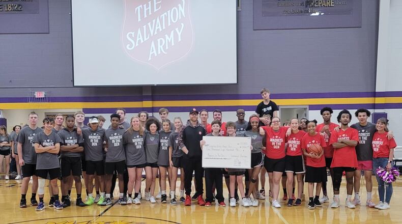 Emmanuel Christian Academy raised $1,800 for the Springfield Salvation Army Angel Tree program during their annual Madness in the Den event. Contributed