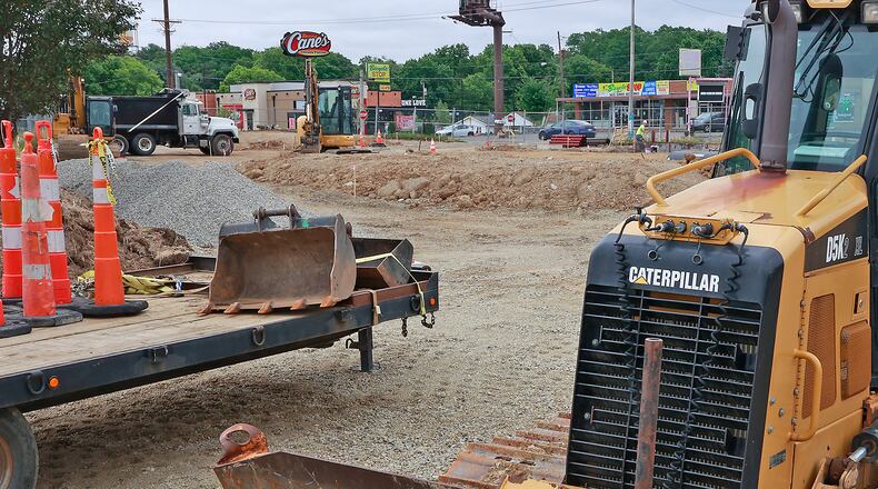 Construction has began on Whitewater Express Carwash located on West First Street in Springfield June 22, 2023. BILL LACKEY/STAFF