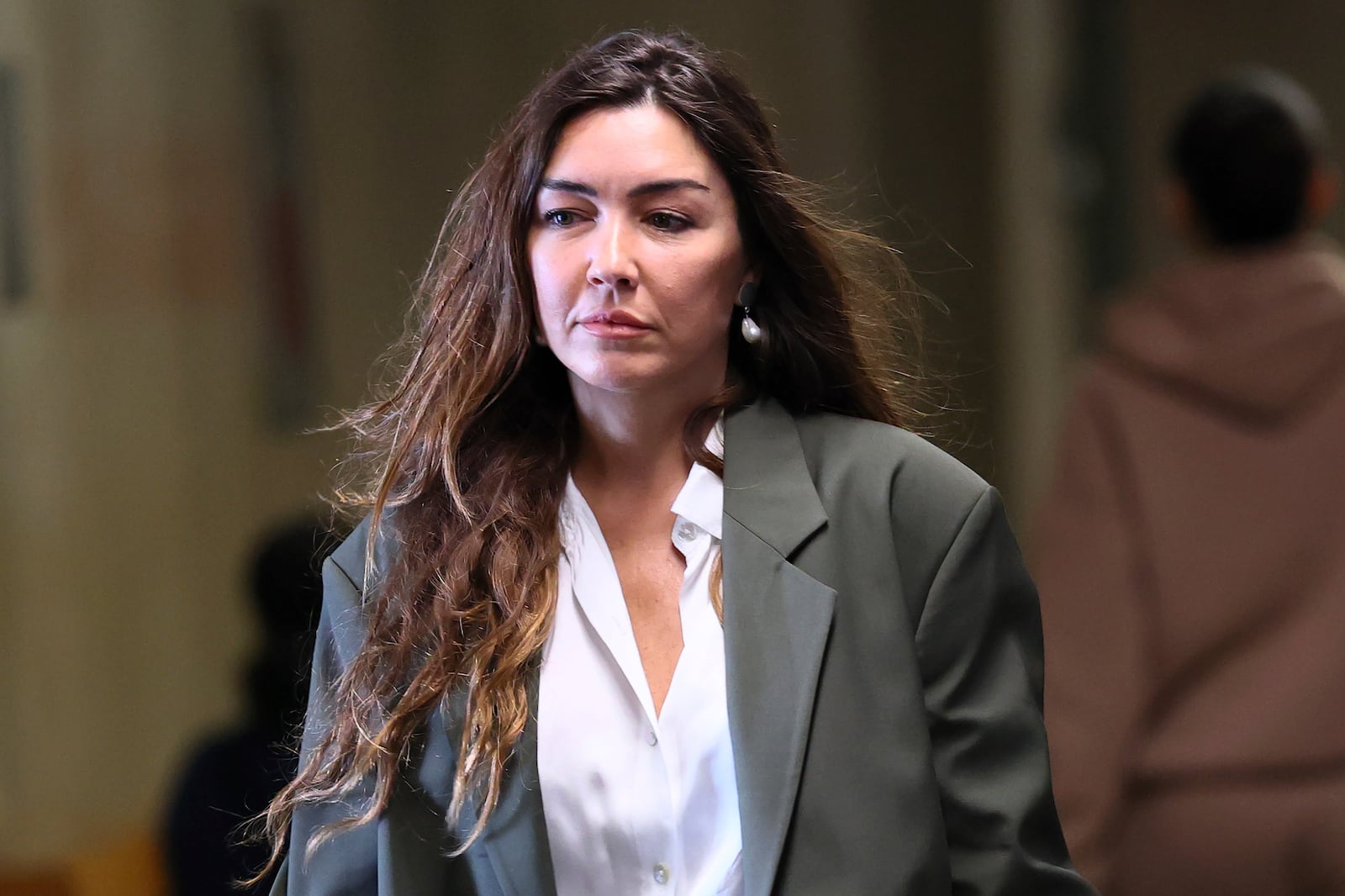 Witness Mimi Haley arrives to testify in the case against former film producer Harvey Weinstein at state court in Manhattan, Thursday, May 1, 2025 in New York. (Michael M. Santiago/Pool Photo via AP)
