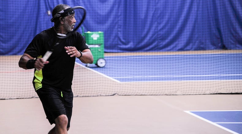 Eddy Honore regularly plays tennis at the Wright-Patterson Tennis Club in Area A. For those who want to learn the game, the Tennis Club offers three classes: Youth Tennis, Adult Beginner Tennis and Cardio Tennis. (U.S. Air Force photo/Caroline Clauson)