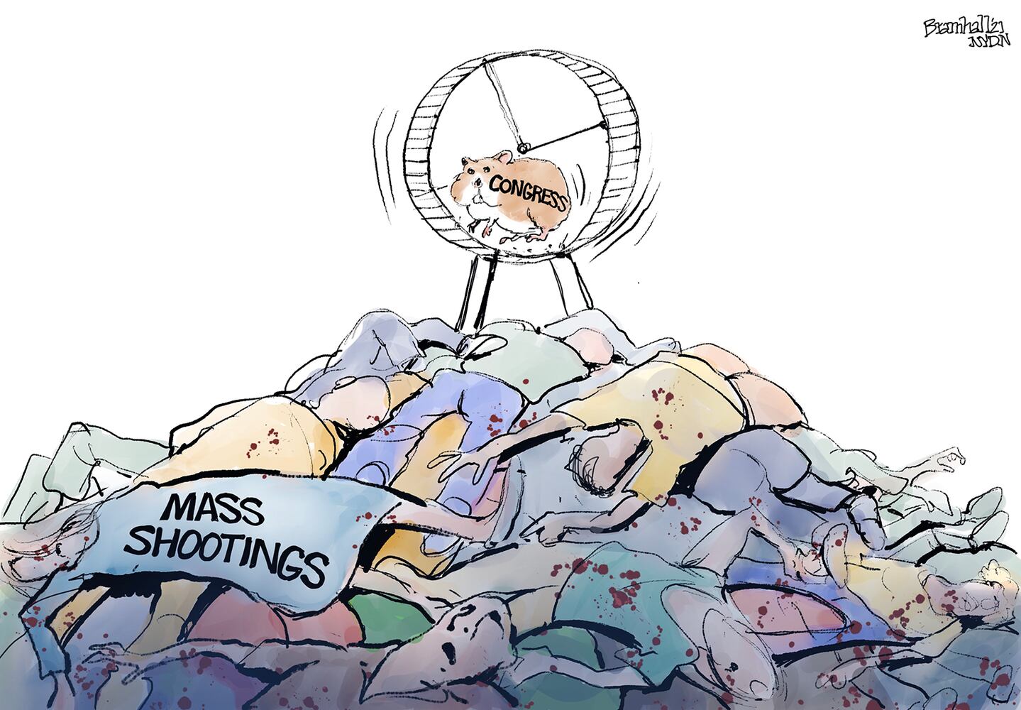 Week in cartoons: Gun control, infrastructure plan and more