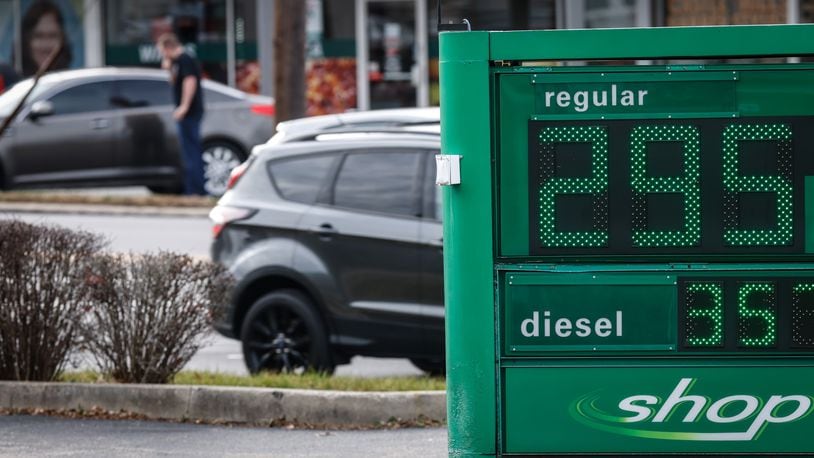 The nation's average gas price has fallen for the fourth consecutive week and that includes the Dayton area. JIM NOELKER/STAFF