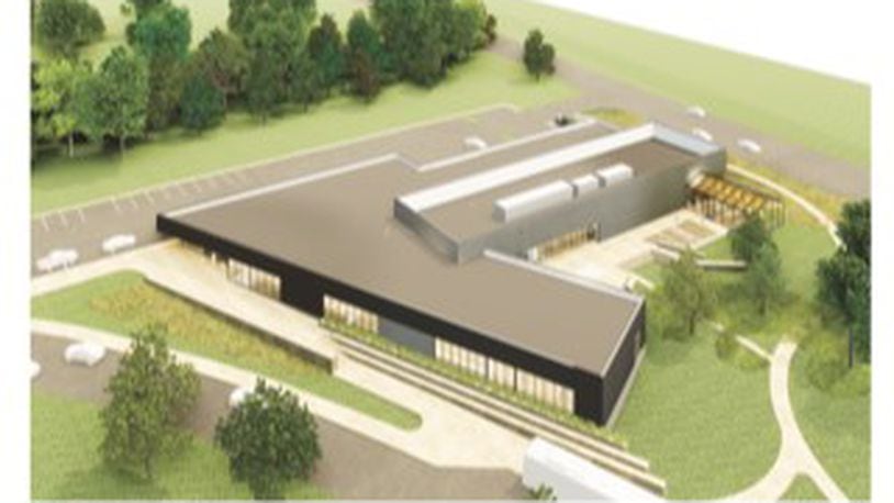 An artist's rendering shows what the planned $16 million Global Impact STEM Academy's upper academy building at Clark State College's Leffel Lane campus would look like. CONTRIBUTED