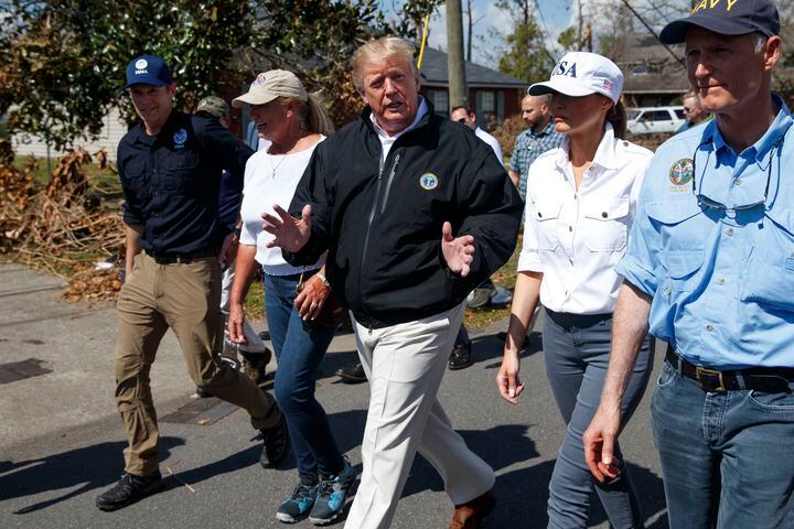 Photos: Trumps tour hurricane-ravaged Florida Panhandle