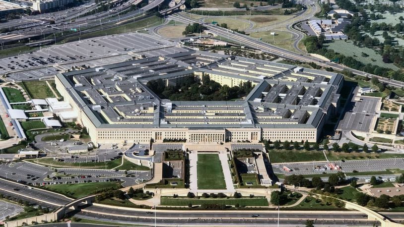 UNITED STATES - SEPTEMBER 24: Aerial view of the Pentagon building photographed on Sept. 24, 2017. (Photo By Bill Clark/CQ Roll Call)