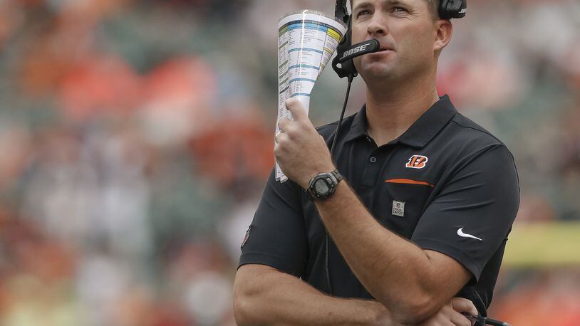 CINCINNATI, OH - OCTOBER 06: Head coach Zac Taylor of the Cincinnati Bengals is seen during the first half against the Arizona Cardinals at Paul Brown Stadium on October 6, 2019 in Cincinnati, Ohio. (Photo by Michael Hickey/Getty Images)