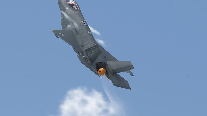 A Lockheed F-35A Lightning II flies at the Vectren Dayton Air Show in June 2017. TY GREENLEES / STAFF