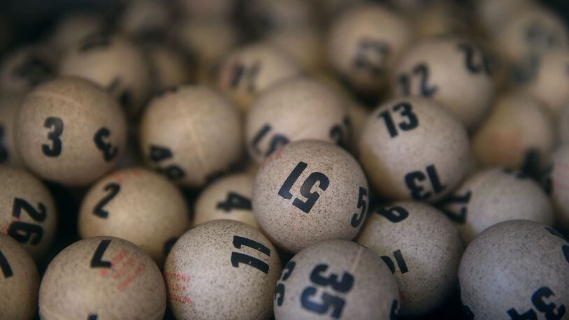 Lottery balls are seen in a box at Kavanagh Liquors on January 13, 2016 in San Lorenzo, California. (Photo by Justin Sullivan/Getty Images)