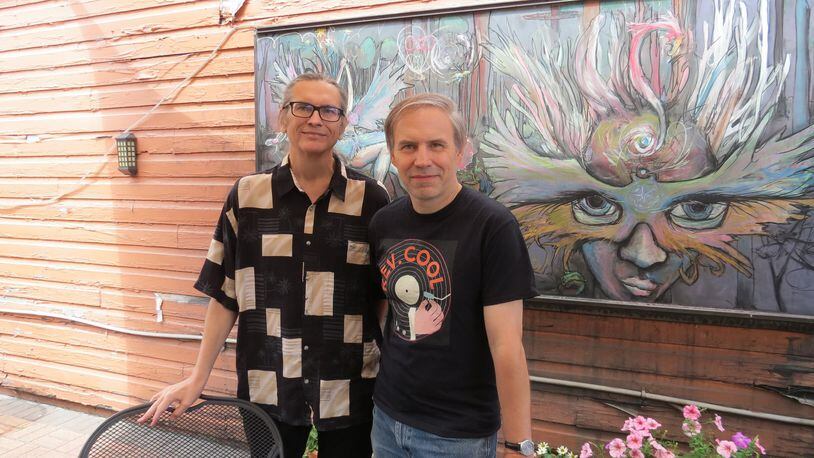 Tony Conley (left) and Andy Valeri have recruited local musicians such as Sandy Bashaw, Mitch Mitchell, Sharon Lane and Tod Weidner for the new fundraising protest music project Dayton Rocks 20/20. CONTRIBUTED