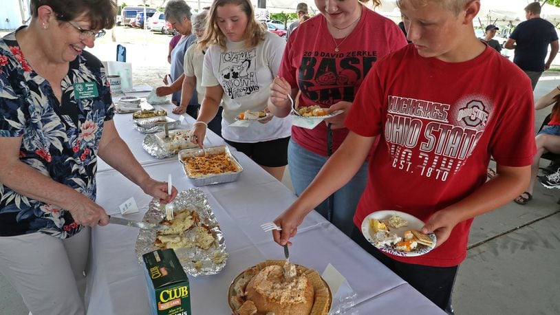 For one dollar, fairgoers got the chance to sample the food Wednesday during the 16th Annual 4-H Cook Off at the Champaign County Fair. BILL LACKEY/STAFF