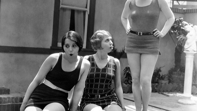 This photo from 1924 shows Elsie Tarron, Thelma Hill, and Evelyn Franciso, members of Sennett’s “The Little Dippers” swim club in a promotional image.  PHOTO COURTESY OF THE CLARK COUNTY HISTORICAL SOCIETY