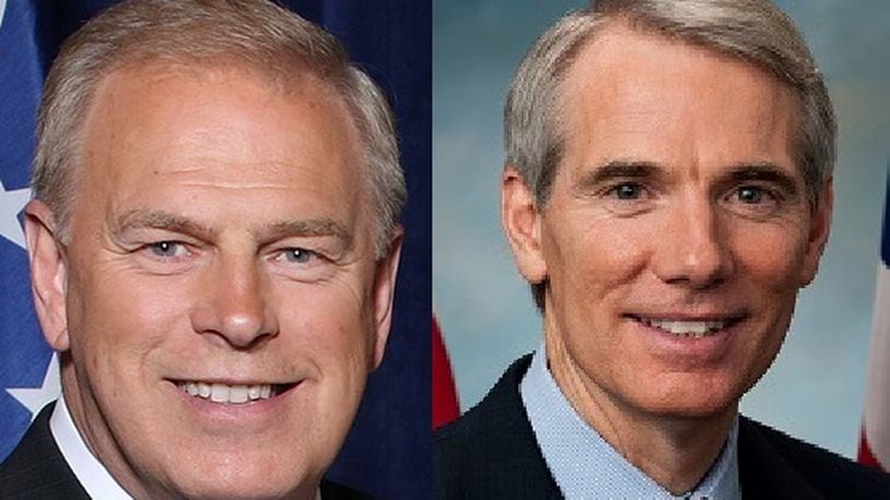 Ted Strickland (left) and Rob Portman (right)