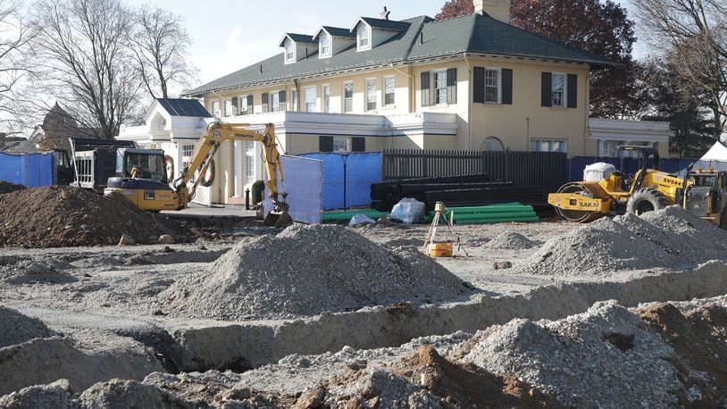 Construction has already started on "The Landing" at Littleton & Rue Funeral Home Tuesday. BILL LACKEY/STAFF