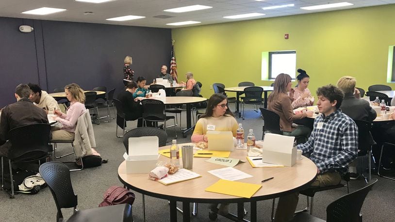 Students from Clark Shawnee, the Global Impact STEM Academy and Springfield City School Districts attended Internship Day 2019 in order to learn interviewing skills, receive resume feedback and other job related practices. RILEY NEWTON/STAFF