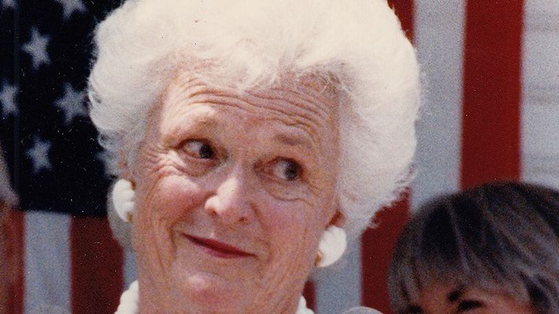Barbara Bush in Cedarville, Ohio in 1992