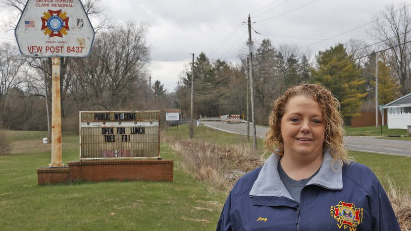 Amy Branham, canteen manager at VFW Post 8437, says construction on Enon-Xenia Road and the resulting detour has been extremely tough on the VFW. BILL LACKEY/STAFF