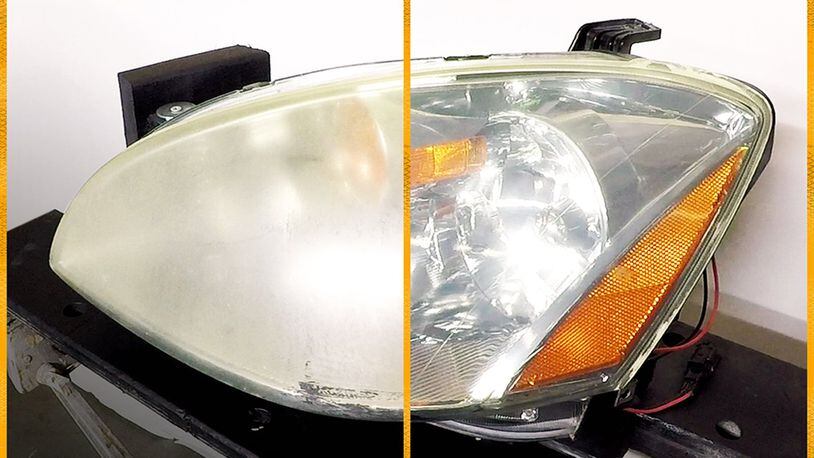 With 50 percent of crashes occurring at night, AAA urges drivers to check their headlights for signs of deterioration and invest in new headlights or, at a minimum, a low-cost service to boost the safety of driving after dark. AAA photo illustration