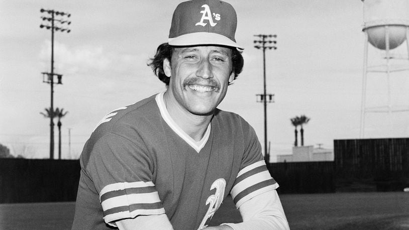 FILE - Oakland A's pitcher Ken Holtzman poses for a photo in March 1975. Holtzman, who pitched two no-hitters for the Chicago Cubs and helped the Oakland Athletics win three straight World Series championships in the 1970s, has died, the Cubs announced Monday April 15, 2024, on social media. (AP Photo/Robert H. Houston, File)