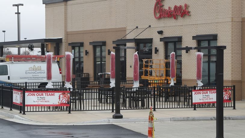 The Chick-fil-A on Bechtle Avenue in Springfield is nearing completion on Wednesday, Oct. 26, 2022. BILL LACKEY/STAFF