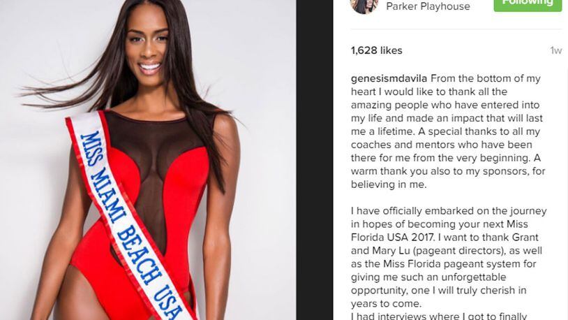 Genesis Davila's Instagram photo caused her to lose her title as Miss Florida.