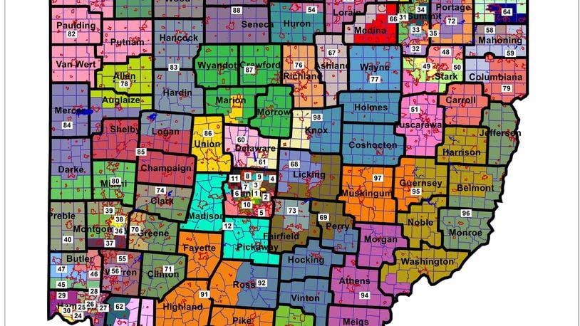 New Ohio House districts approved Feb. 24 by the Ohio Redistricting Commission.