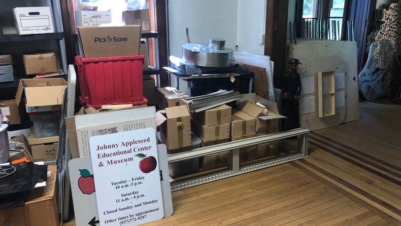Items from the Johnny Appleseed Education Center and Museum are being stored in Browne Hall, part of the former Urbana University campus. CONTRIBUTED