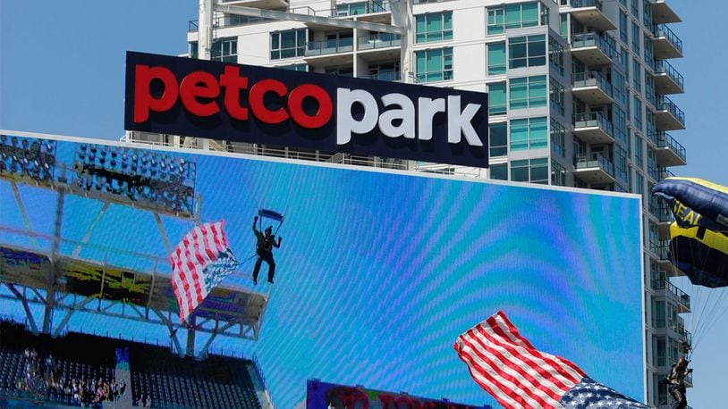 FILE PHOTO: A dancing mom and laughing dad were featured on Petco Park's jumbotron during a game between the Padres and Giants much to the dismay of their son.