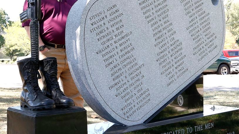Randy Ark is at Vietnam Veterans Memorial in Veterans Park in Springfield in this file photo. Bill Lackey/Staff